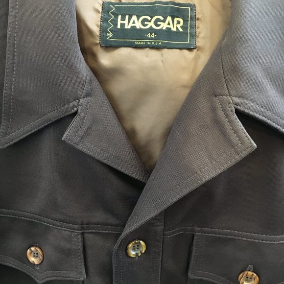 70’s Leisure Jacket Vintage Dark Brown Haggar - Picture 4 of 12